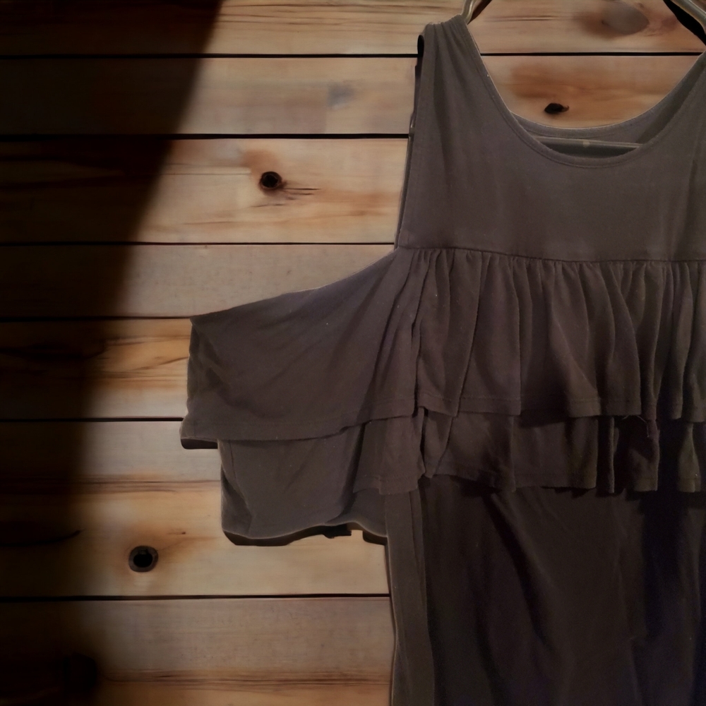 Black Cold Shoulder Top